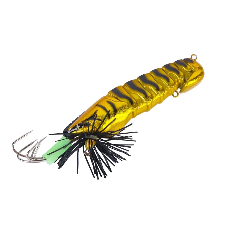 Luminous Bait Squid fishing Hook Wood Shrimp Lures Soft Jigs Silicone with sound