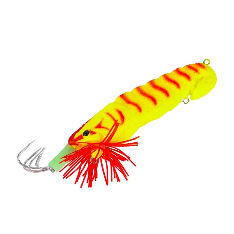 Luminous Bait Squid fishing Hook Wood Shrimp Lures Soft Jigs Silicone with sound