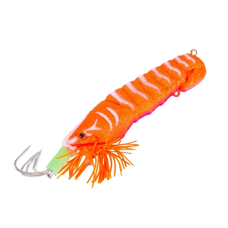 Luminous Bait Squid fishing Hook Wood Shrimp Lures Soft Jigs Silicone with sound