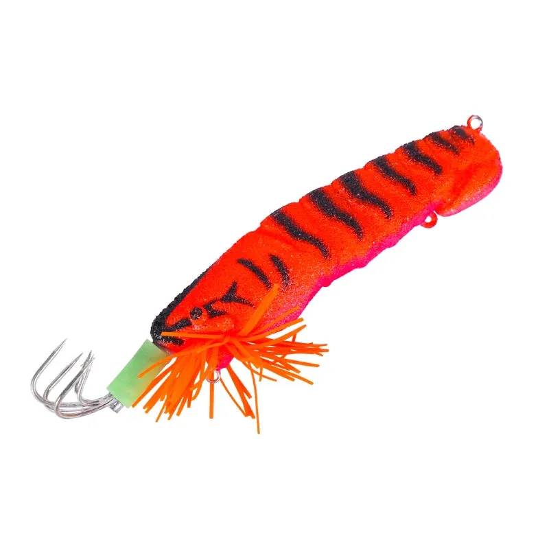 Luminous Bait Squid fishing Hook Wood Shrimp Lures Soft Jigs Silicone with sound