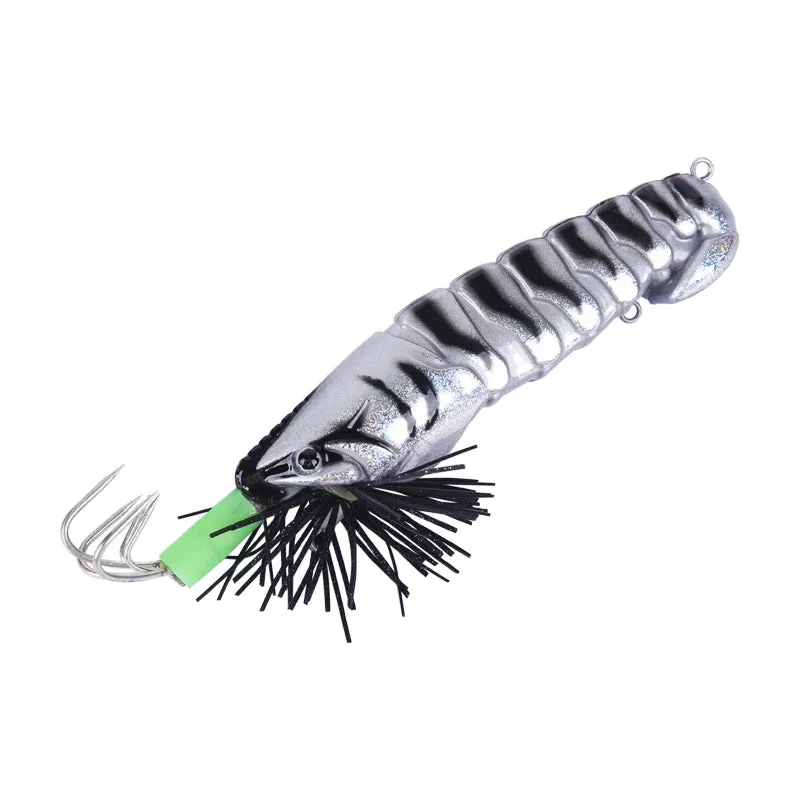 Luminous Bait Squid fishing Hook Wood Shrimp Lures Soft Jigs Silicone with sound