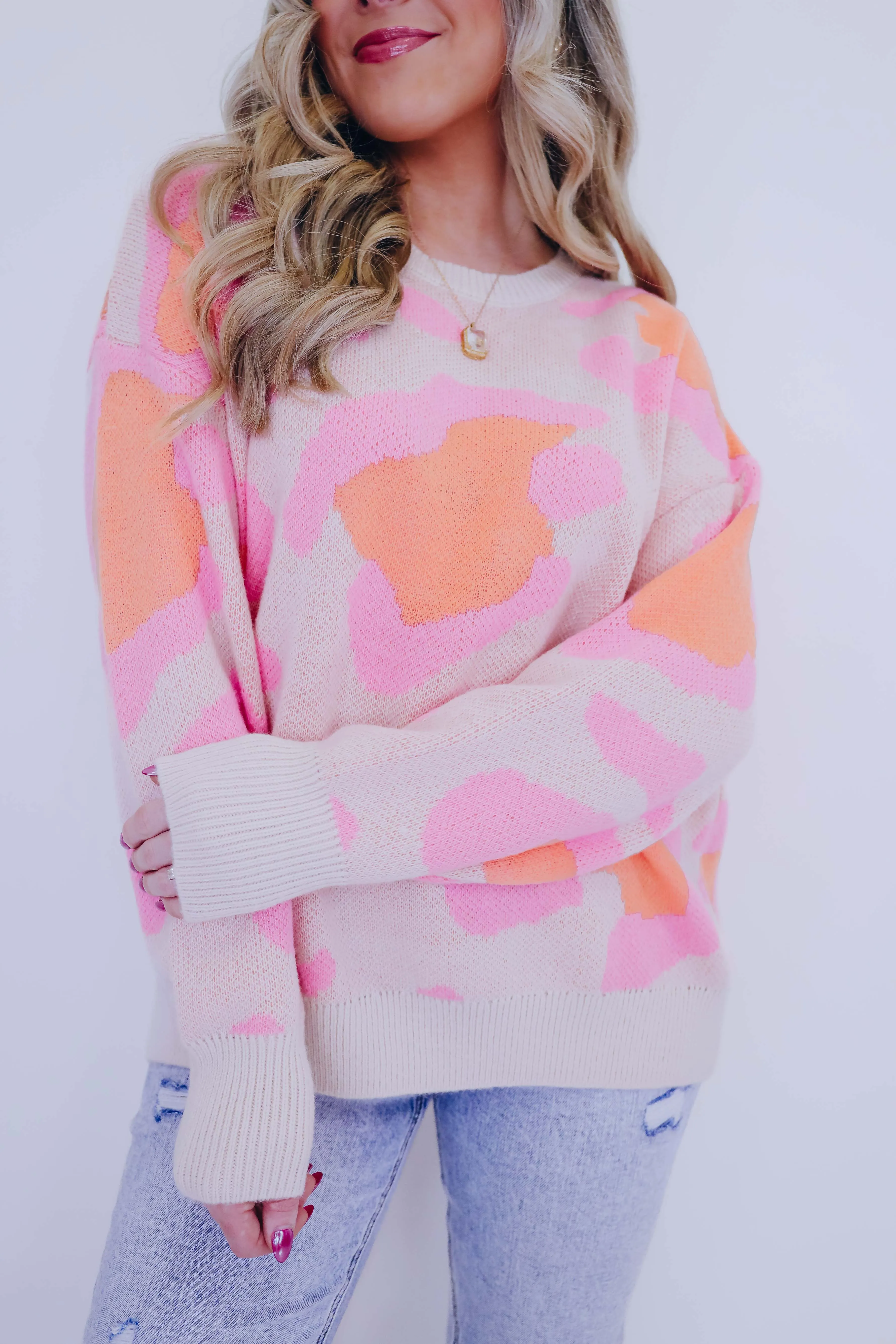 ***Luna Leopard Knit Pullover Sweater SAMPLE