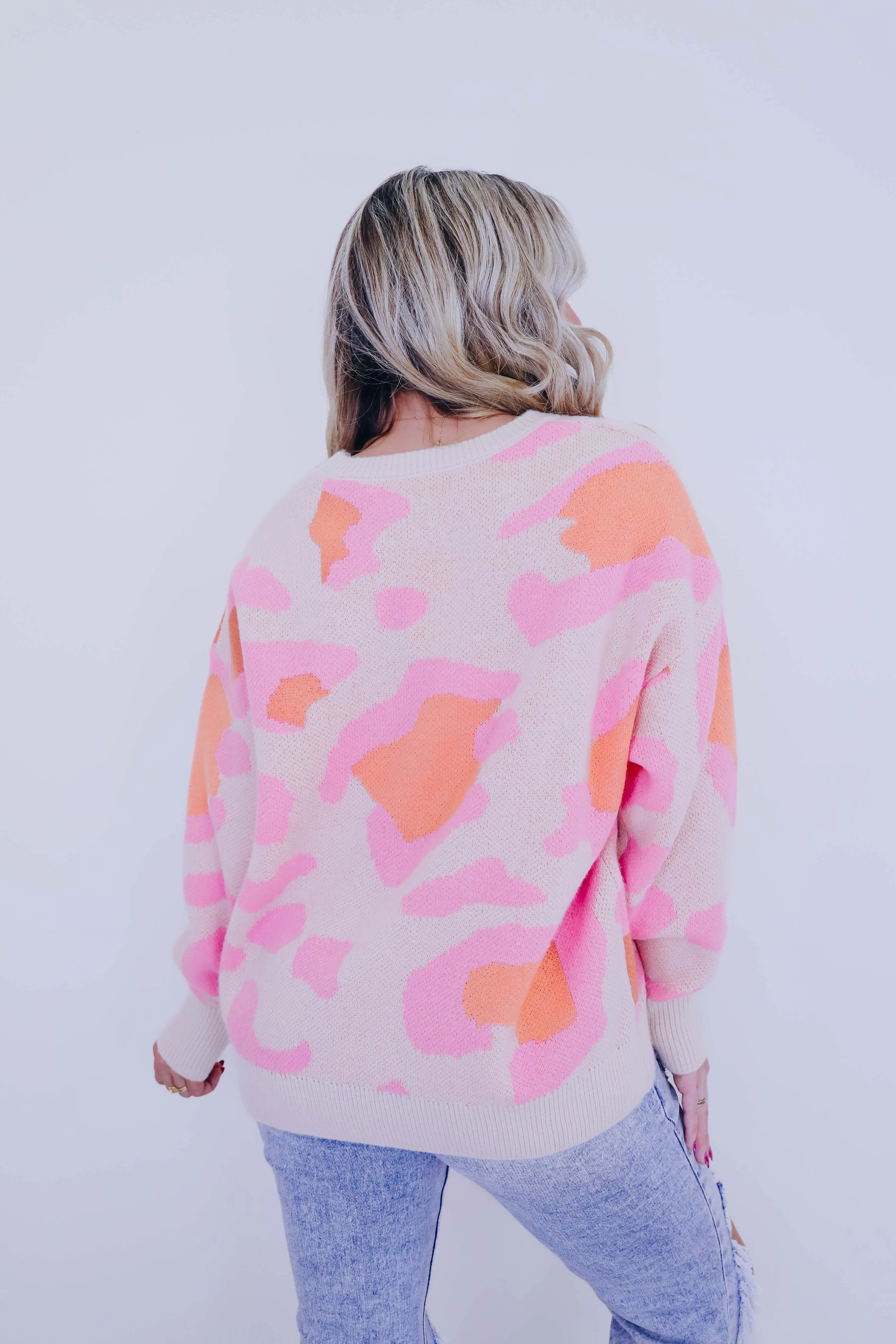 ***Luna Leopard Knit Pullover Sweater SAMPLE