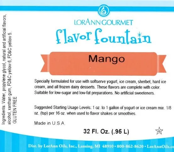 Mango Flavor - 4 oz. - 32 oz. - Ice Cream and Beverage Flavors - LorAnn Oils - Canadian Distribution