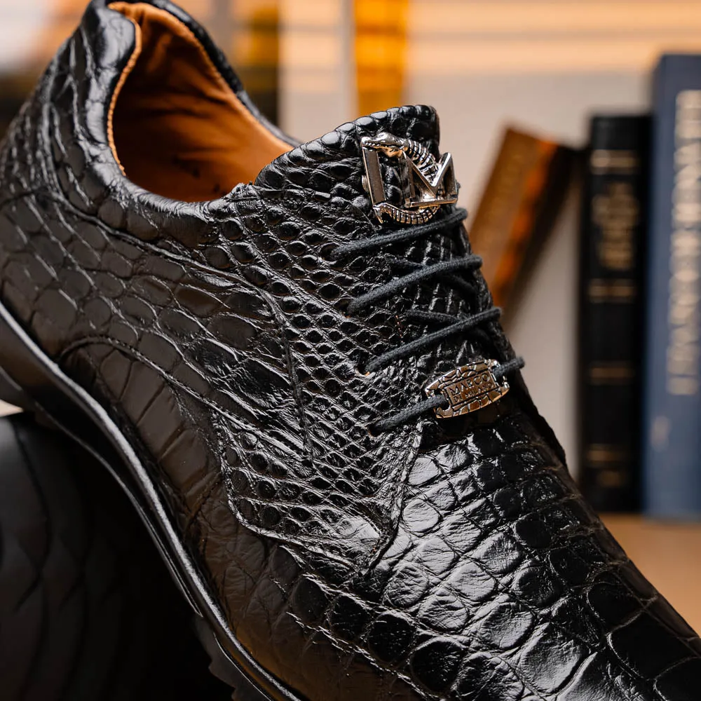 Marco Di Milano Vulcan Black Alligator Sneakers