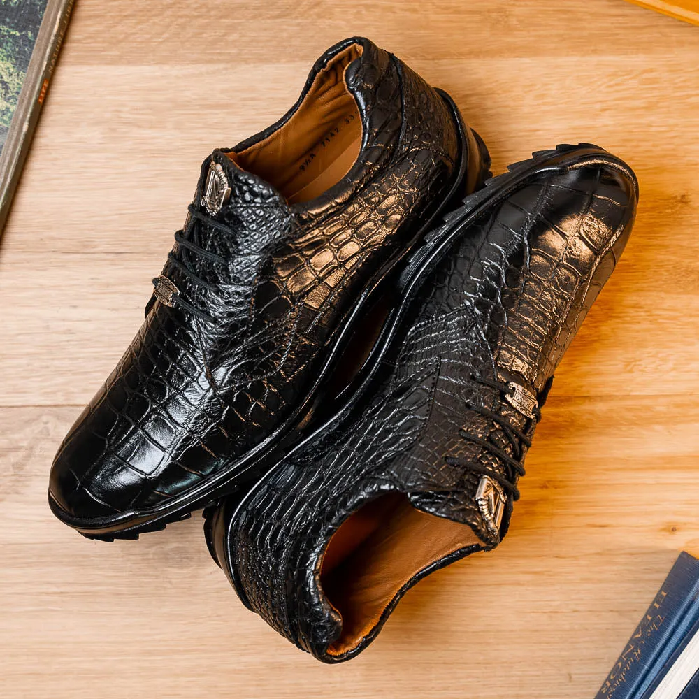 Marco Di Milano Vulcan Black Alligator Sneakers