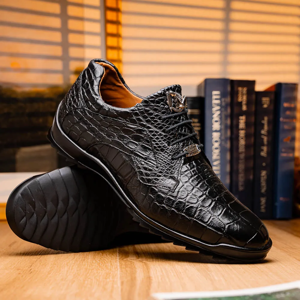 Marco Di Milano Vulcan Black Alligator Sneakers