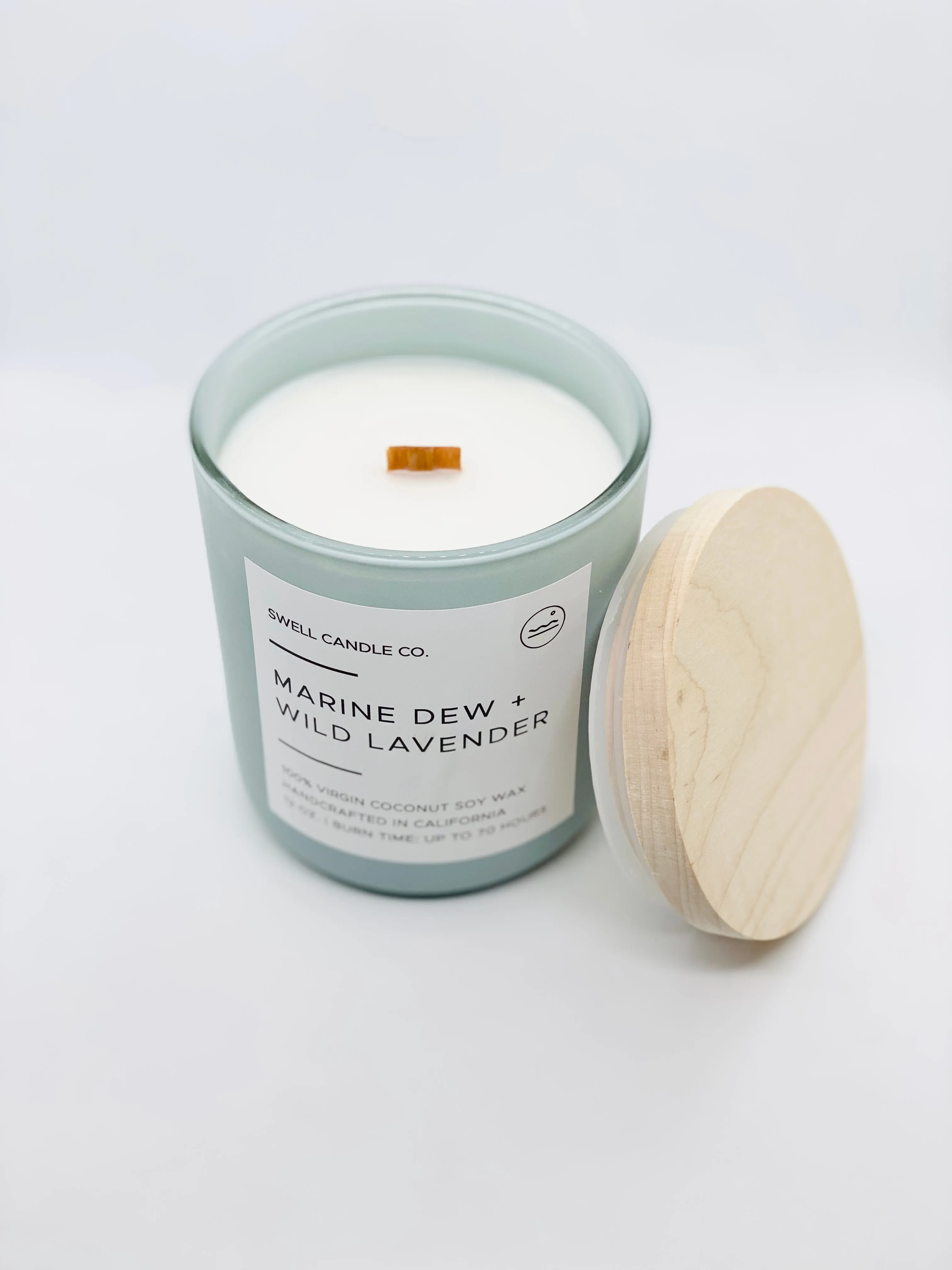 Marine Dew   Wild Lavender Coconut Soy Candle with Wooden Wick