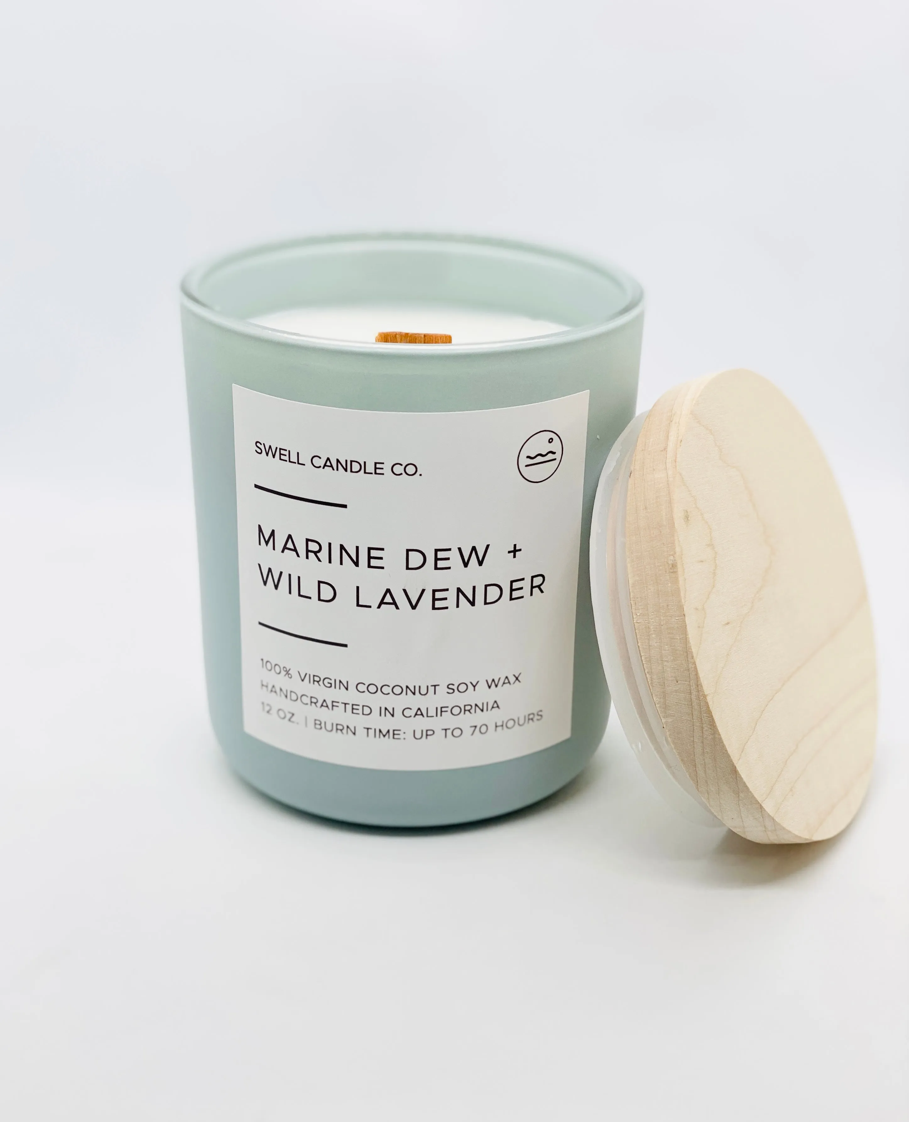 Marine Dew   Wild Lavender Coconut Soy Candle with Wooden Wick