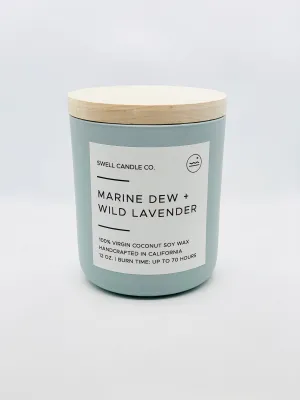 Marine Dew   Wild Lavender Coconut Soy Candle with Wooden Wick