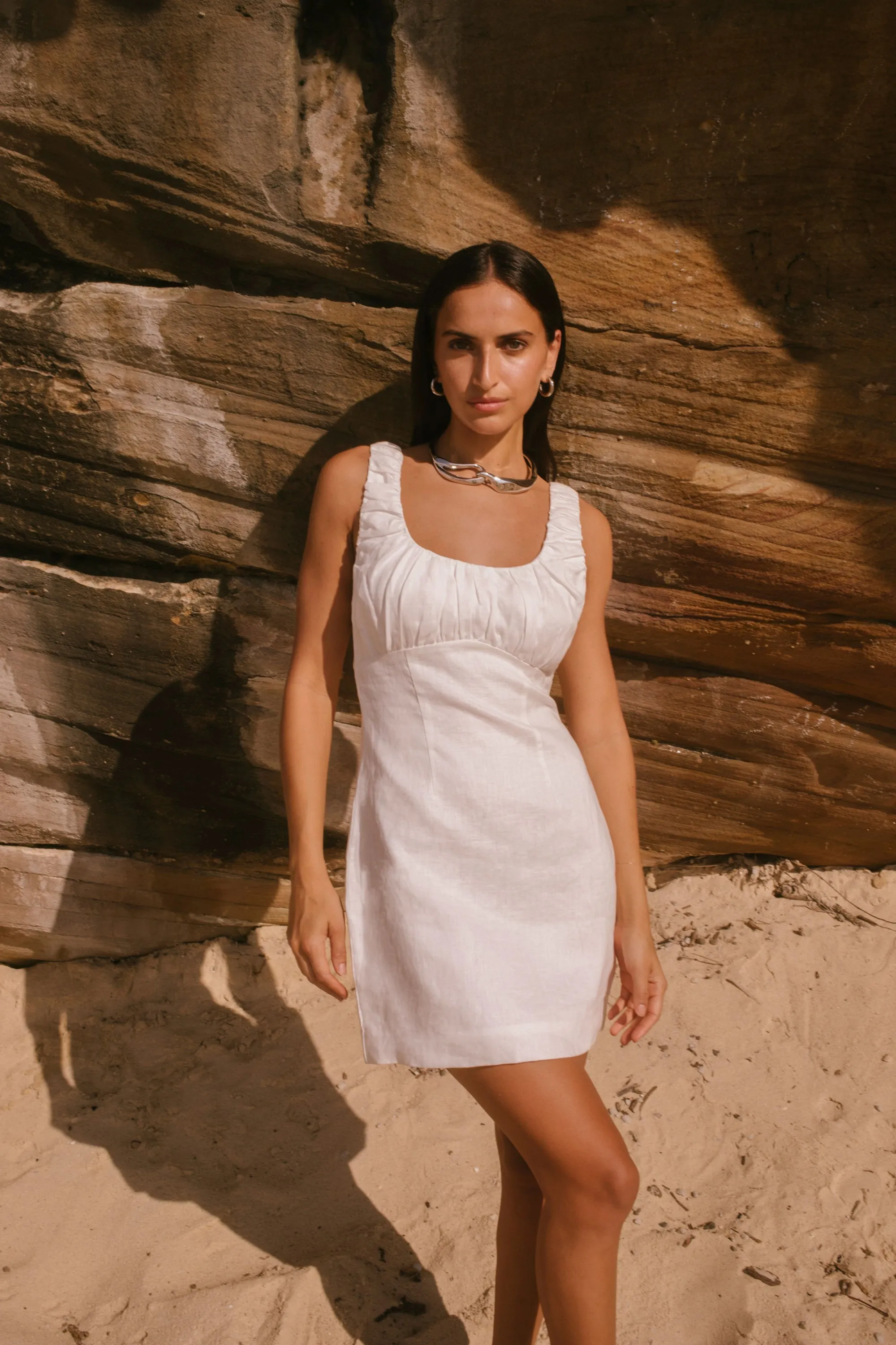 MARIS LINEN MINI DRESS