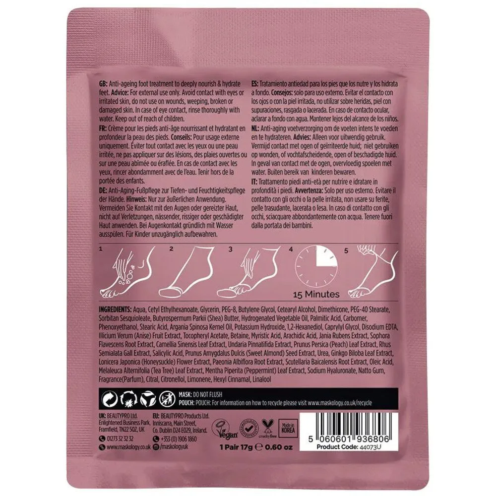 Maskology FOOT MASK Professional Foot Treatment Booties / NORISHING with Sweet Almond   Peppermint by BeautyPro