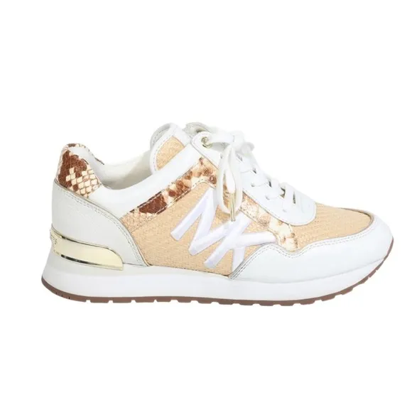 Michael Kors camel Georgie Mixed Media Women Trainer Sneakers Size 6M