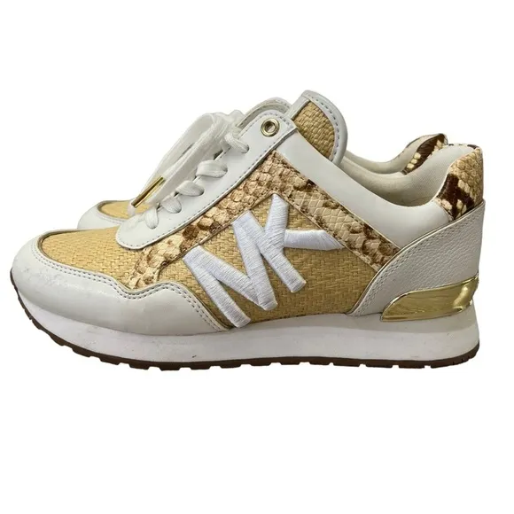 Michael Kors camel Georgie Mixed Media Women Trainer Sneakers Size 6M
