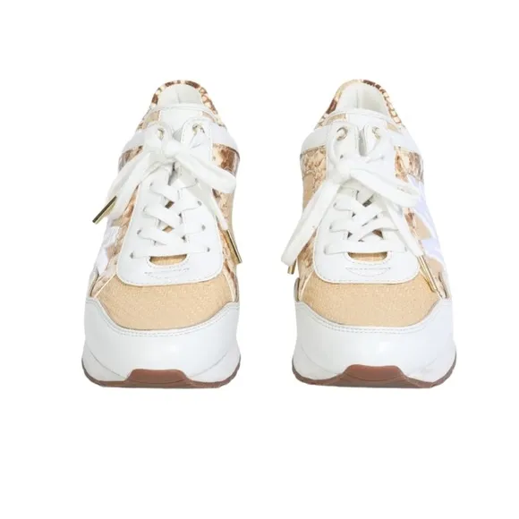 Michael Kors camel Georgie Mixed Media Women Trainer Sneakers Size 6M