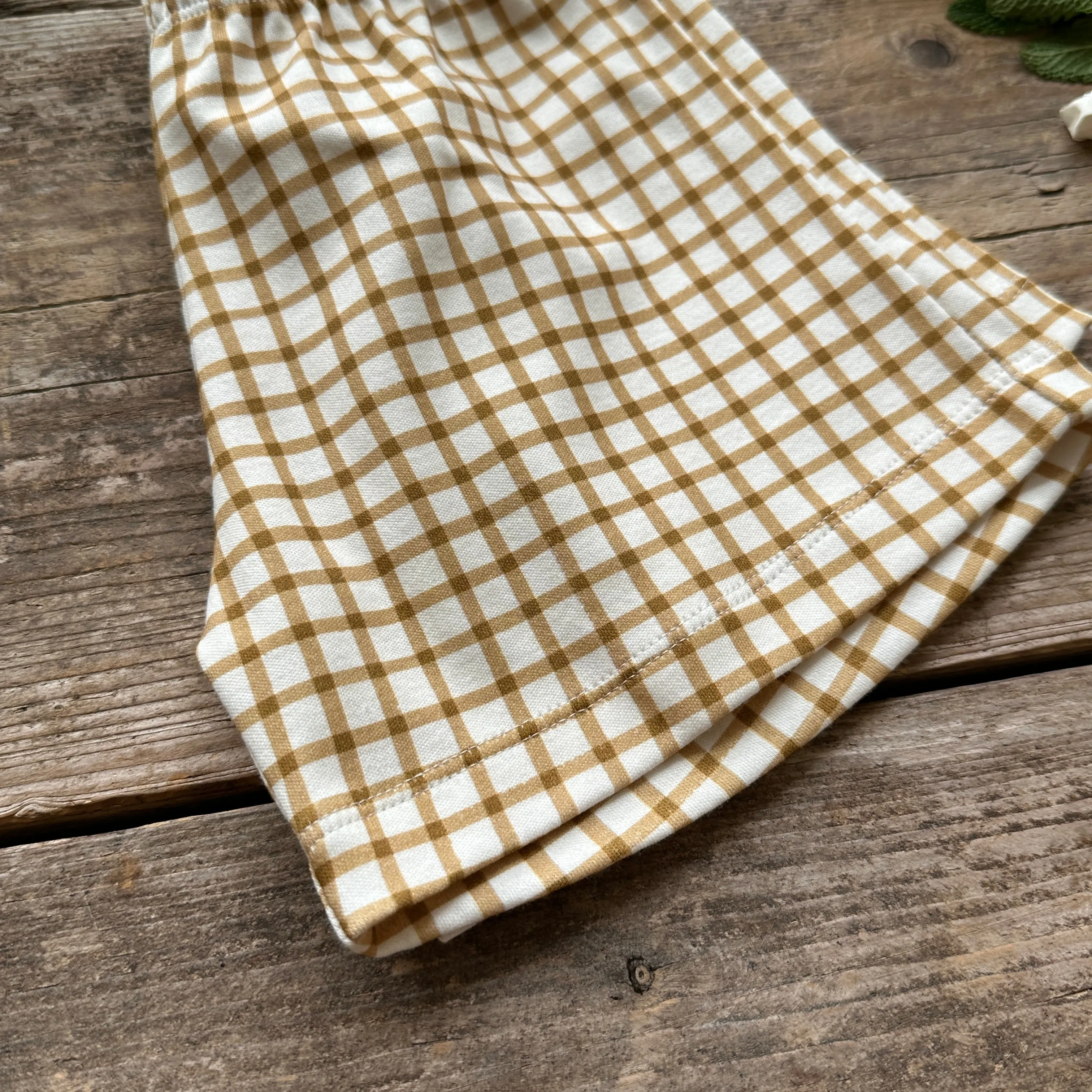 Mustard Gingham Summer Short Set