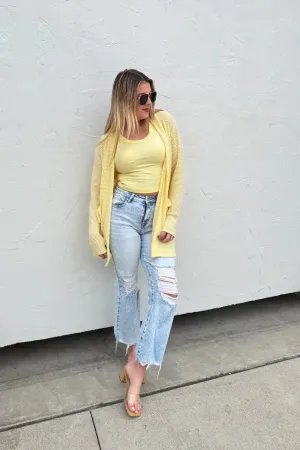 NEW Spring Simple Life Cardigan- Yellow