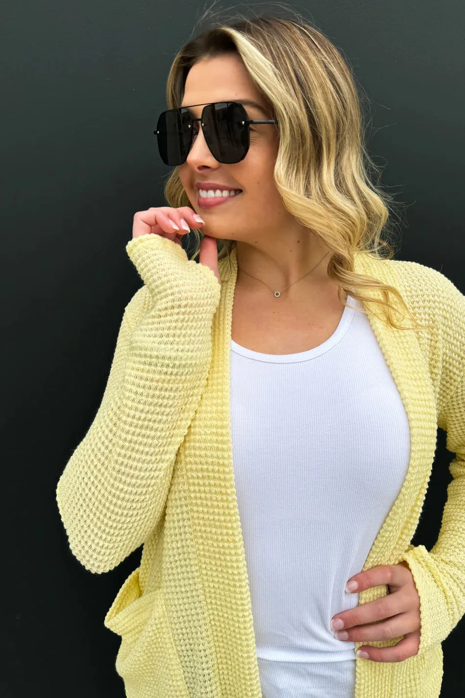 NEW Spring Simple Life Cardigan- Yellow