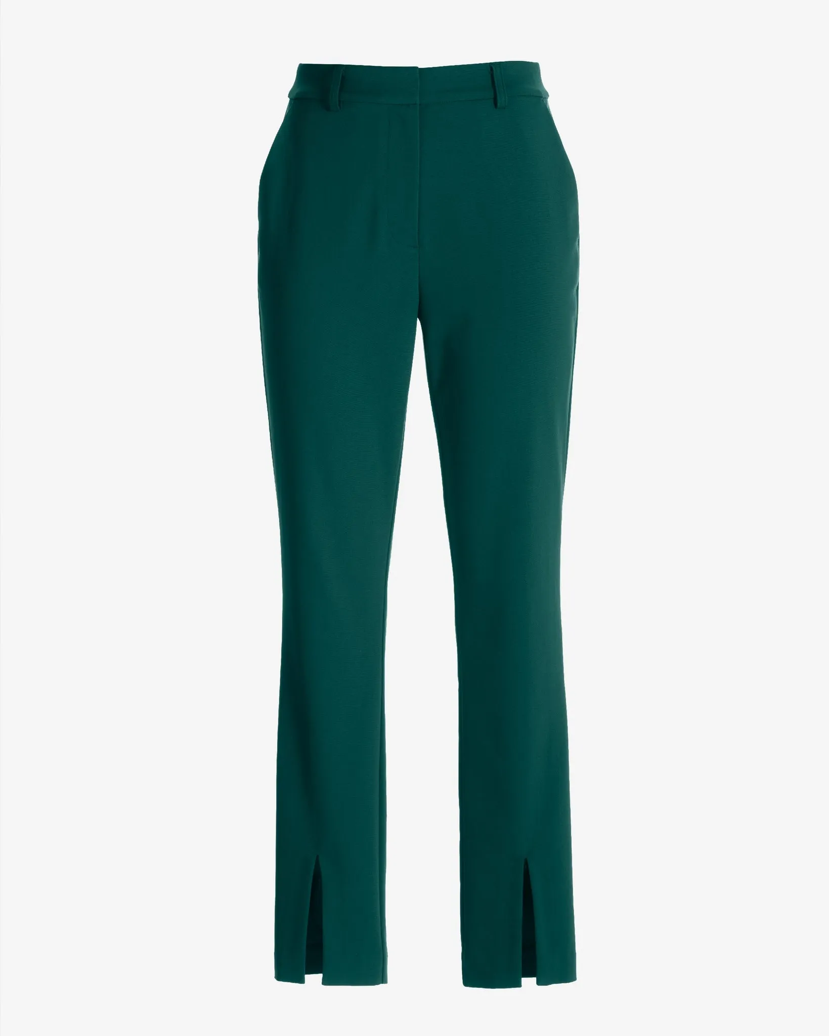 Newport Modern Slim Straight Leg Slit Front Trouser Pant Deep Emerald