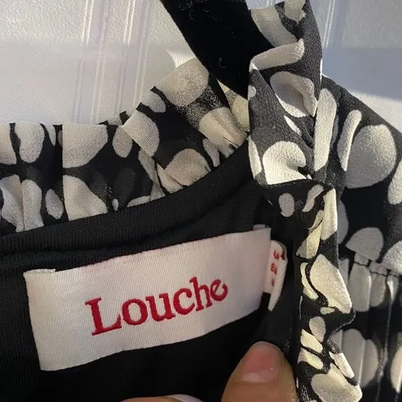 NWOT Louche Polka Dot Printed Tiered Dress Size 8