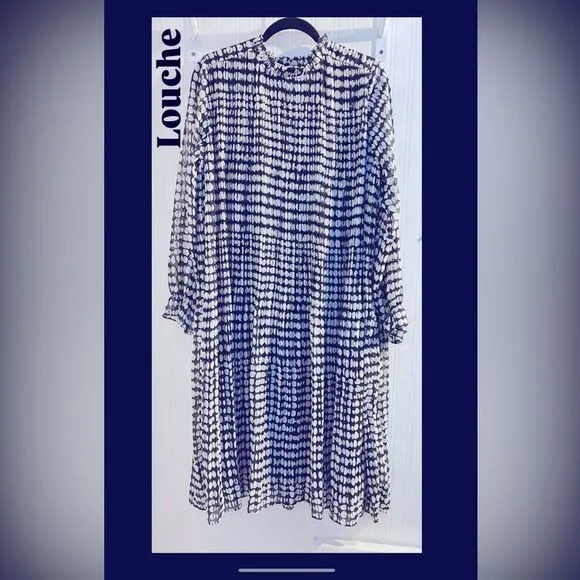 NWOT Louche Polka Dot Printed Tiered Dress Size 8