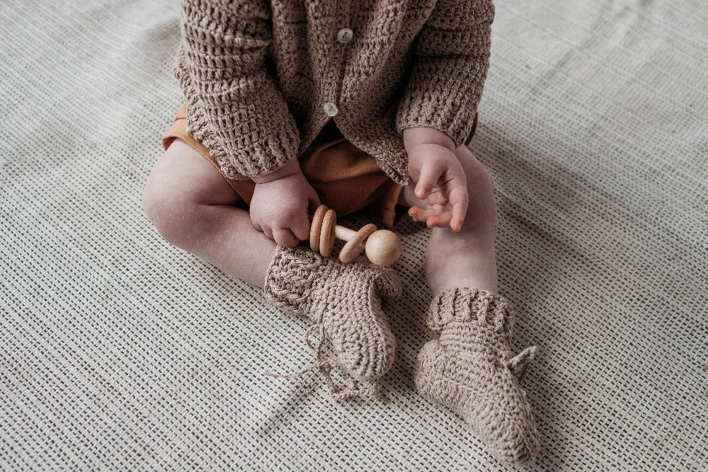 Organic Cotton Tie Baby Booties