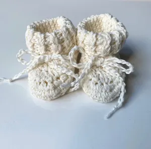 Organic Cotton Tie Baby Booties
