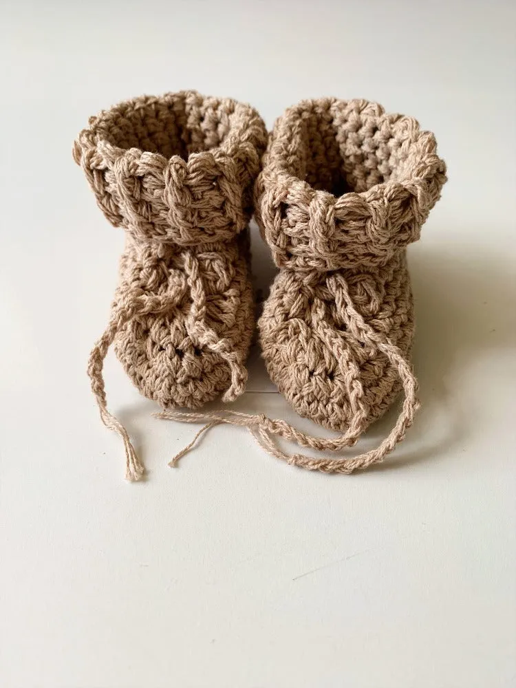Organic Cotton Tie Baby Booties