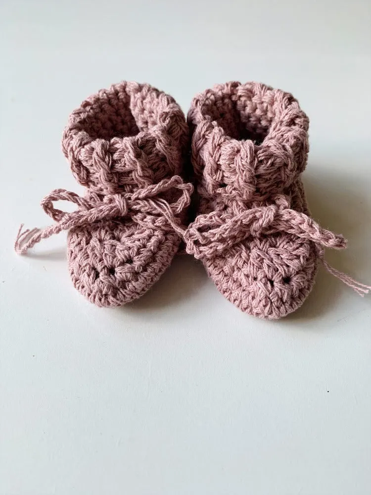 Organic Cotton Tie Baby Booties