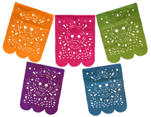 Papel Picado Calacas for Dia de Muertos from Puebla