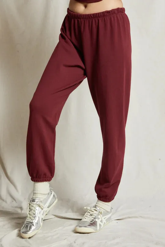 Perfect White Tee Johnny French Terry Easy Sweatpant Cranberry