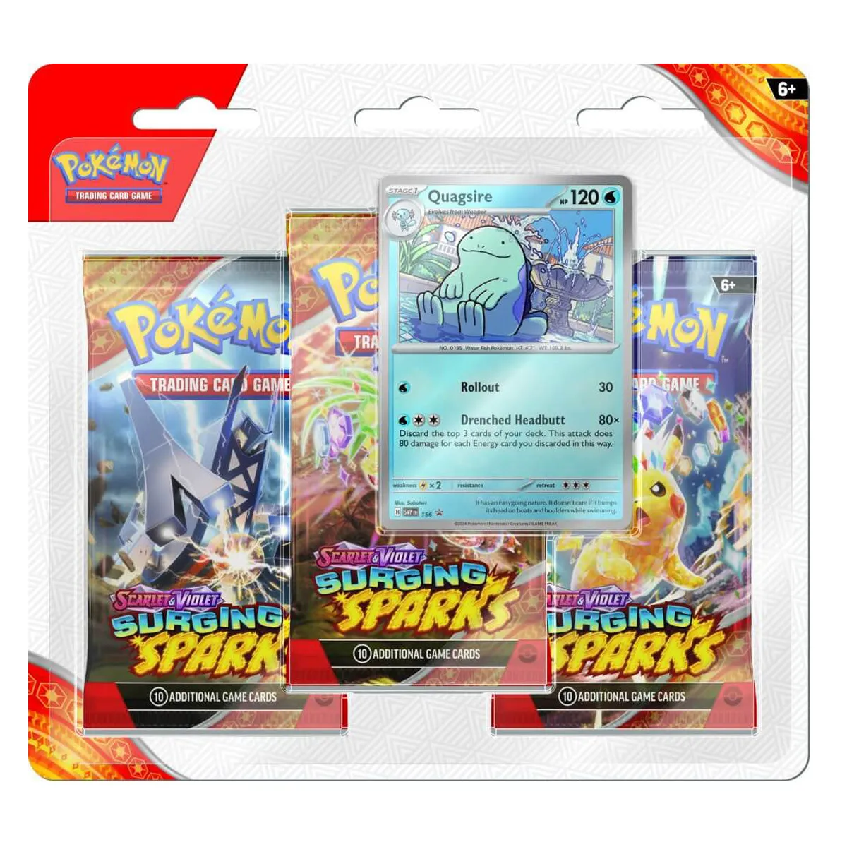 POKEMON TCG Scarlet & Violet Surging Sparks Three Booster Blisters (Pair)