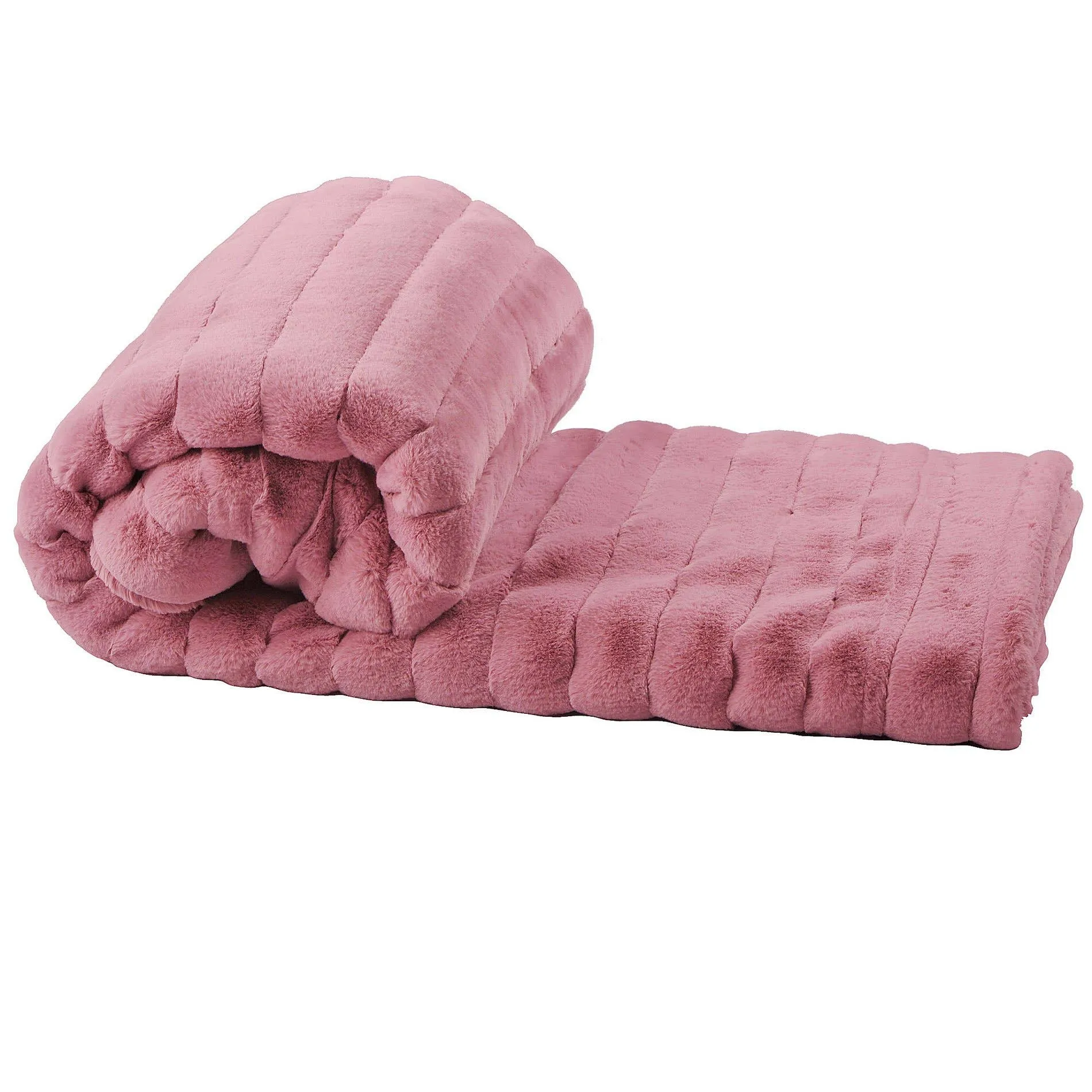 Polignac - Soft Ribbed Plush Throw Blanket Large Size (60 X 80)