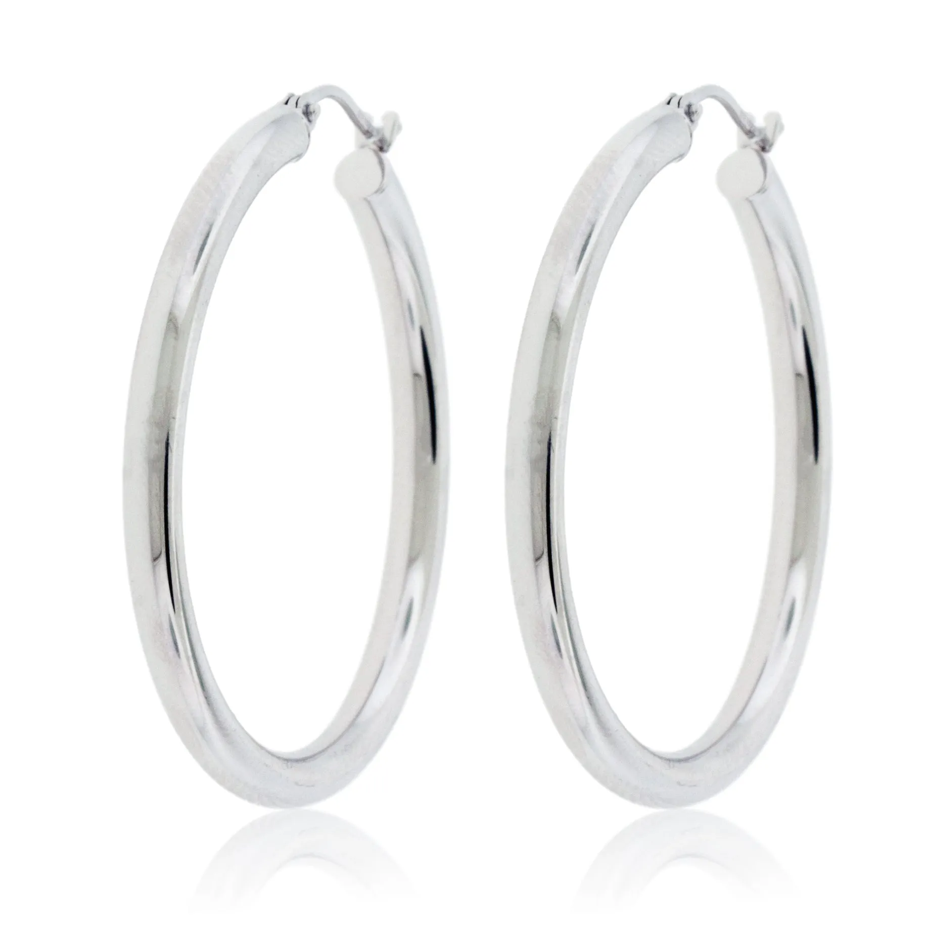 Polished 2.5mm Tube Hoop Earrings