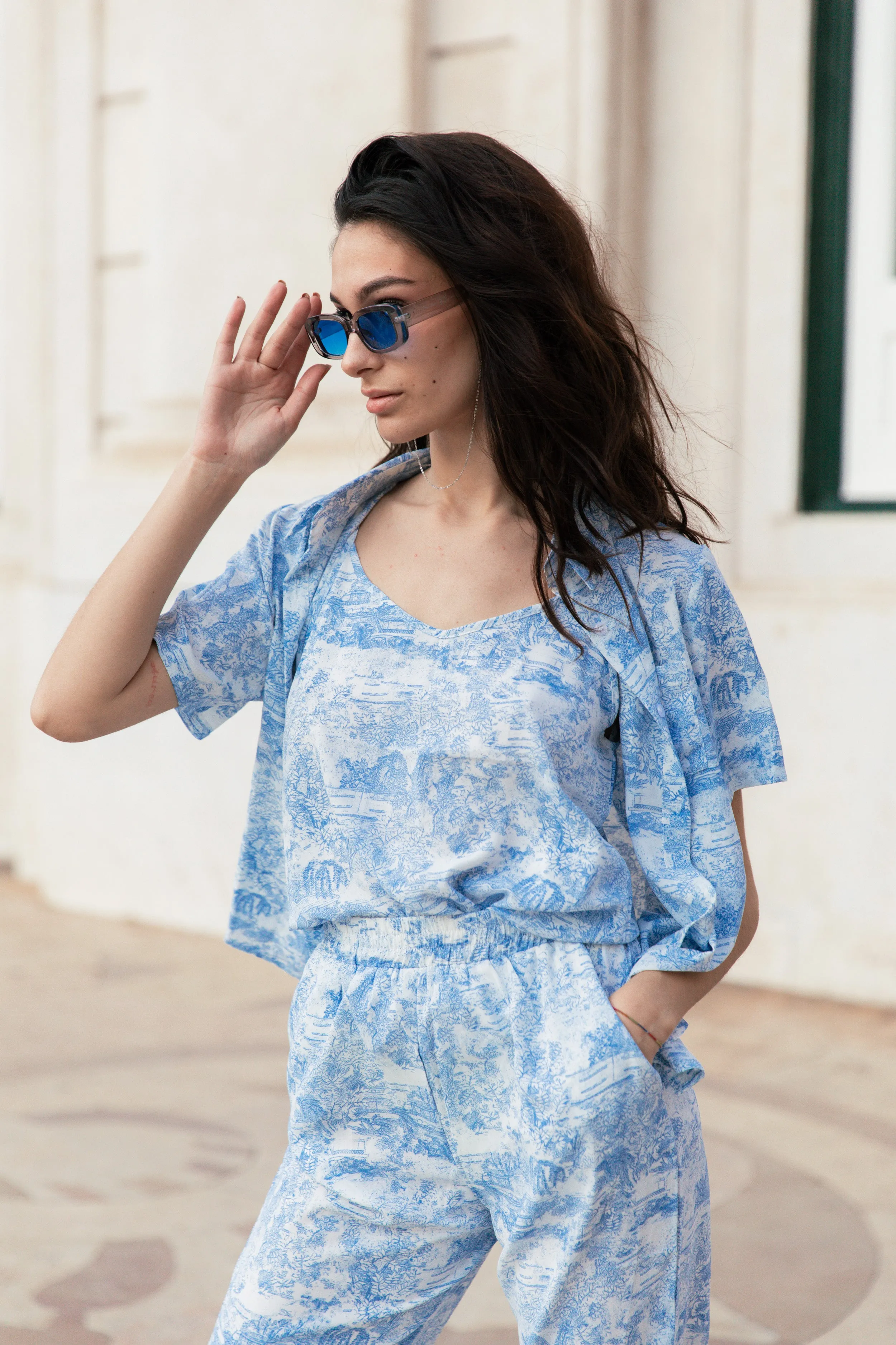 Porcelain Print Short Sleeve Shirt