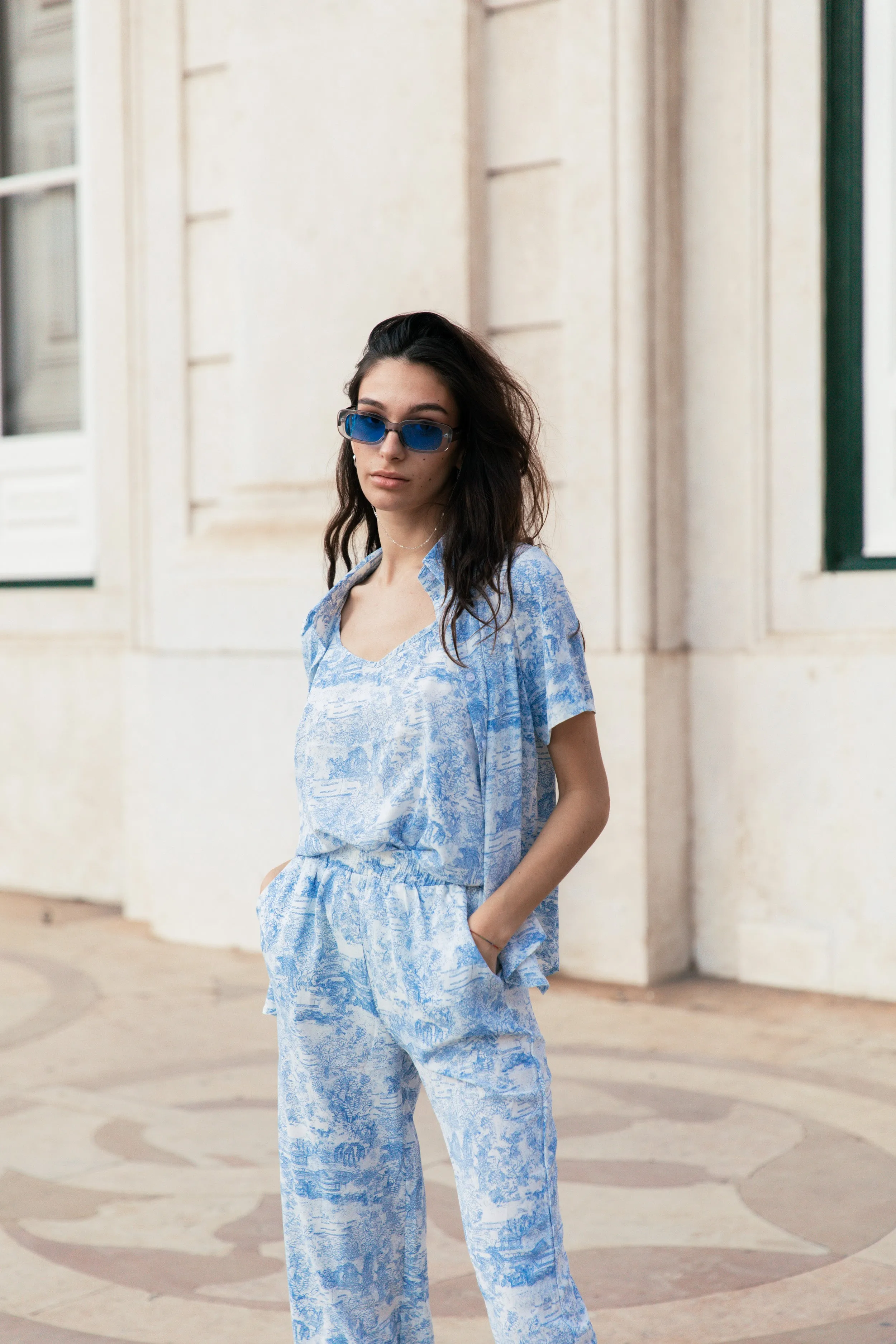 Porcelain Print Short Sleeve Shirt