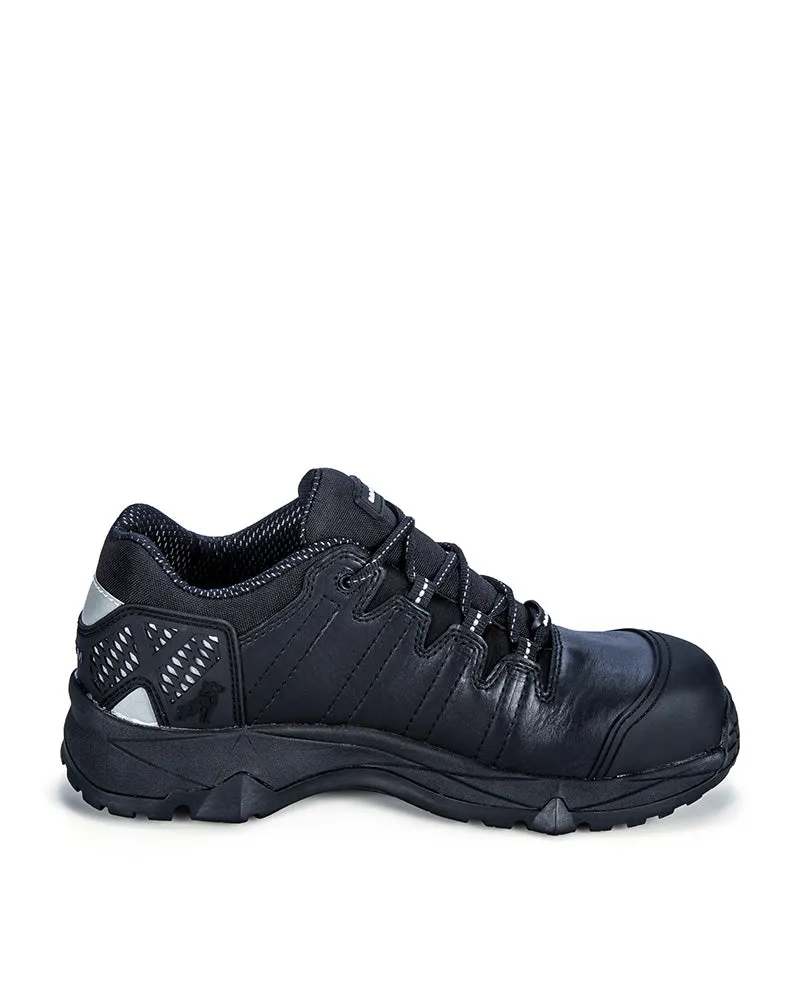 Power Lace Up Safety Shoe - Black