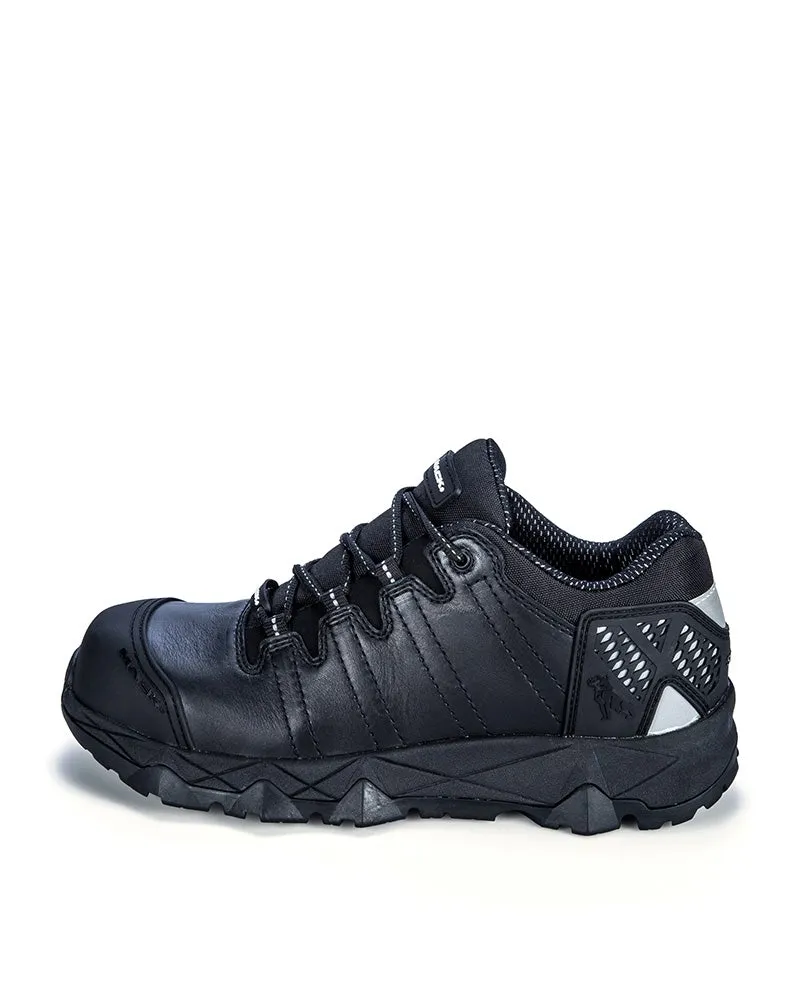 Power Lace Up Safety Shoe - Black