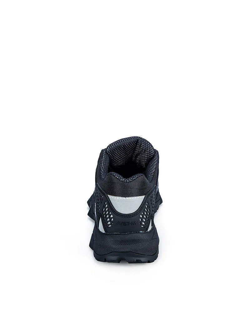 Power Lace Up Safety Shoe - Black