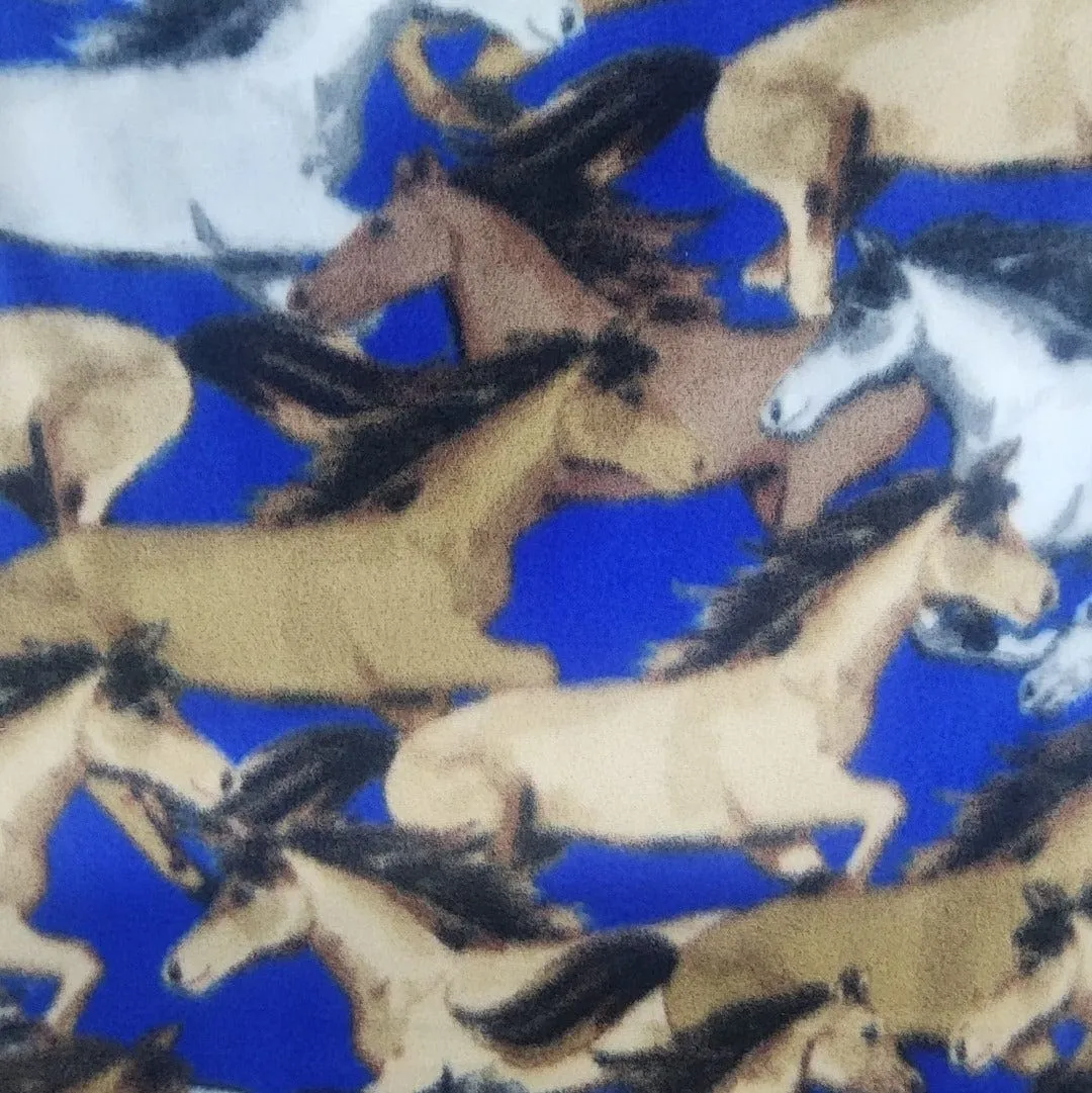 Printed Polar Fleece Fabric 150 cm Horses