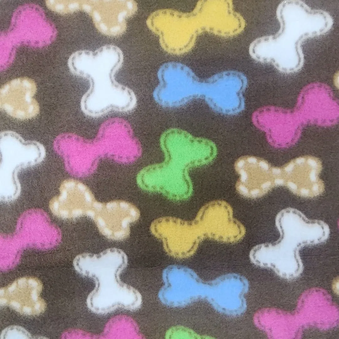 Printed Polar Fleece Fabric 150 cm Multi Bones