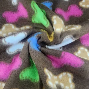 Printed Polar Fleece Fabric 150 cm Multi Bones