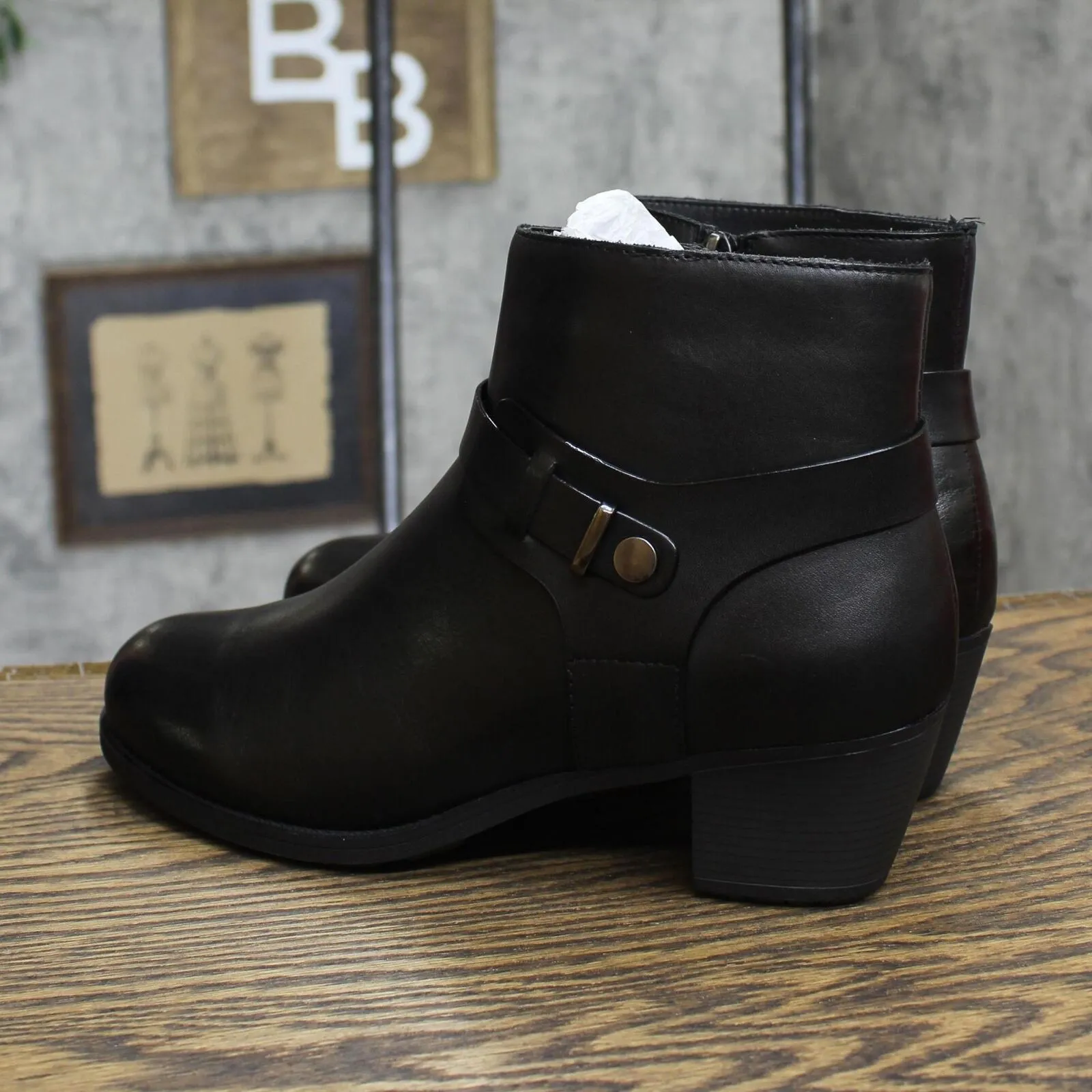 Propet Women's Leather Ankle Boots WFX175L Black 8W