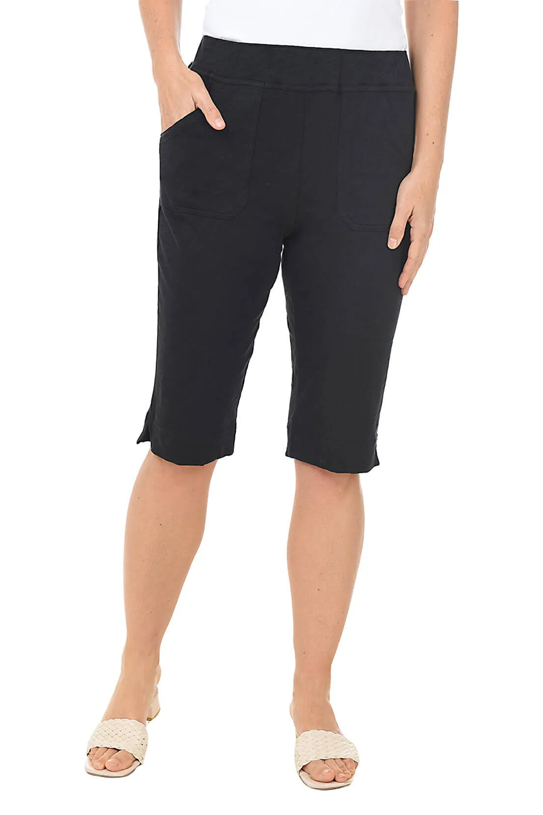 Pull-On Slub-Knit Clamdigger Pant