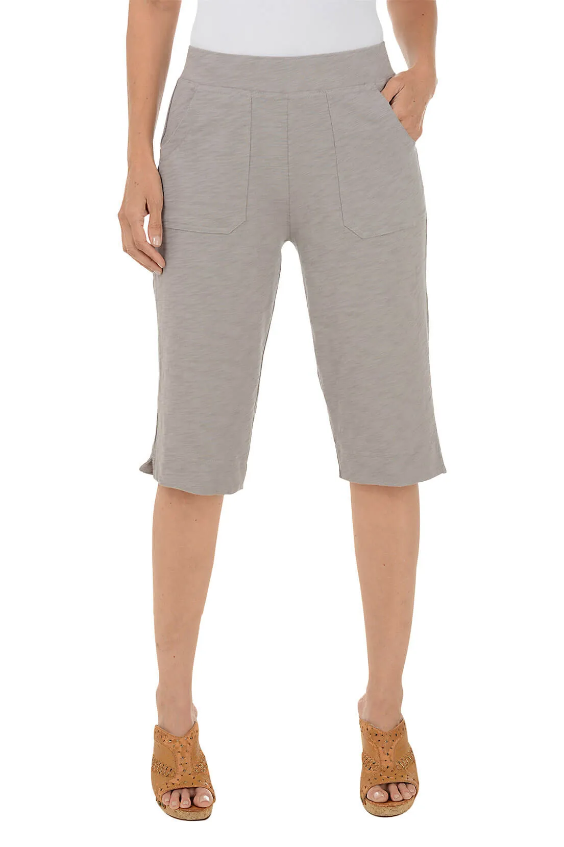 Pull-On Slub-Knit Clamdigger Pant