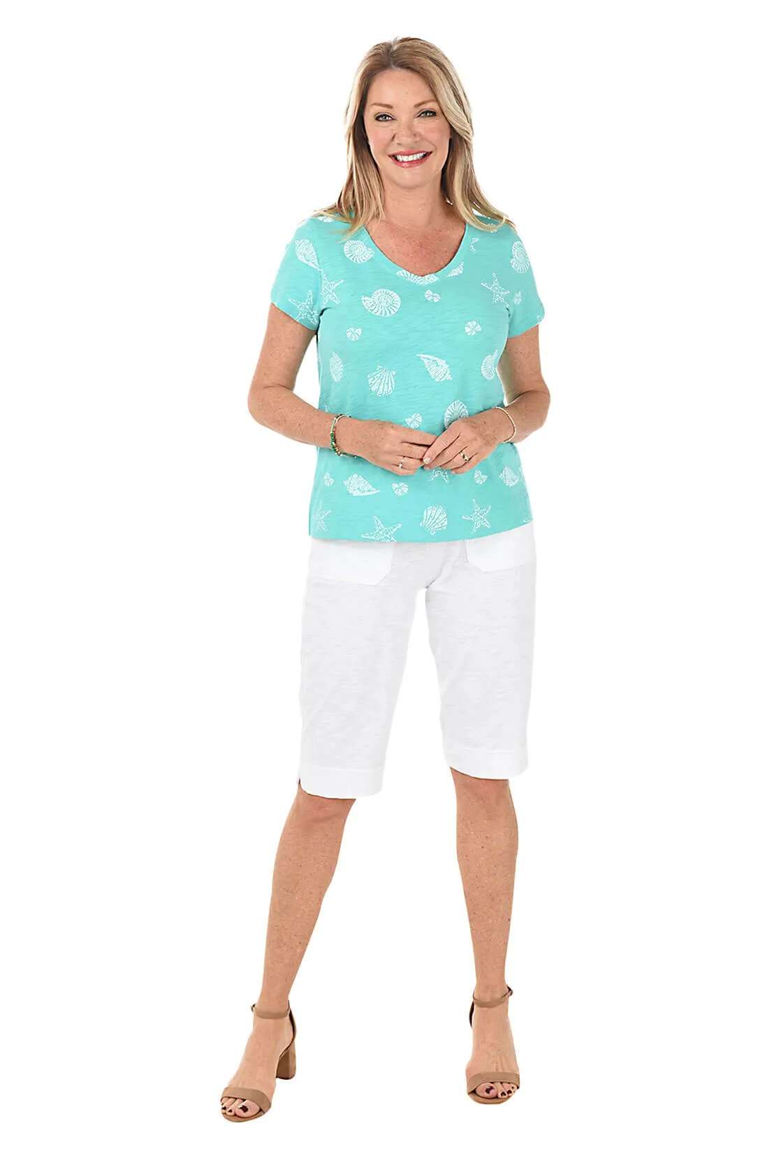 Pull-On Slub-Knit Clamdigger Pant