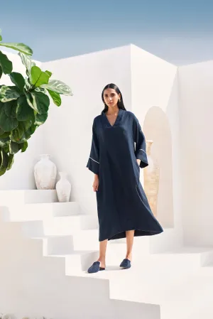 Qatar Woollen Kaftan (Night Blue)