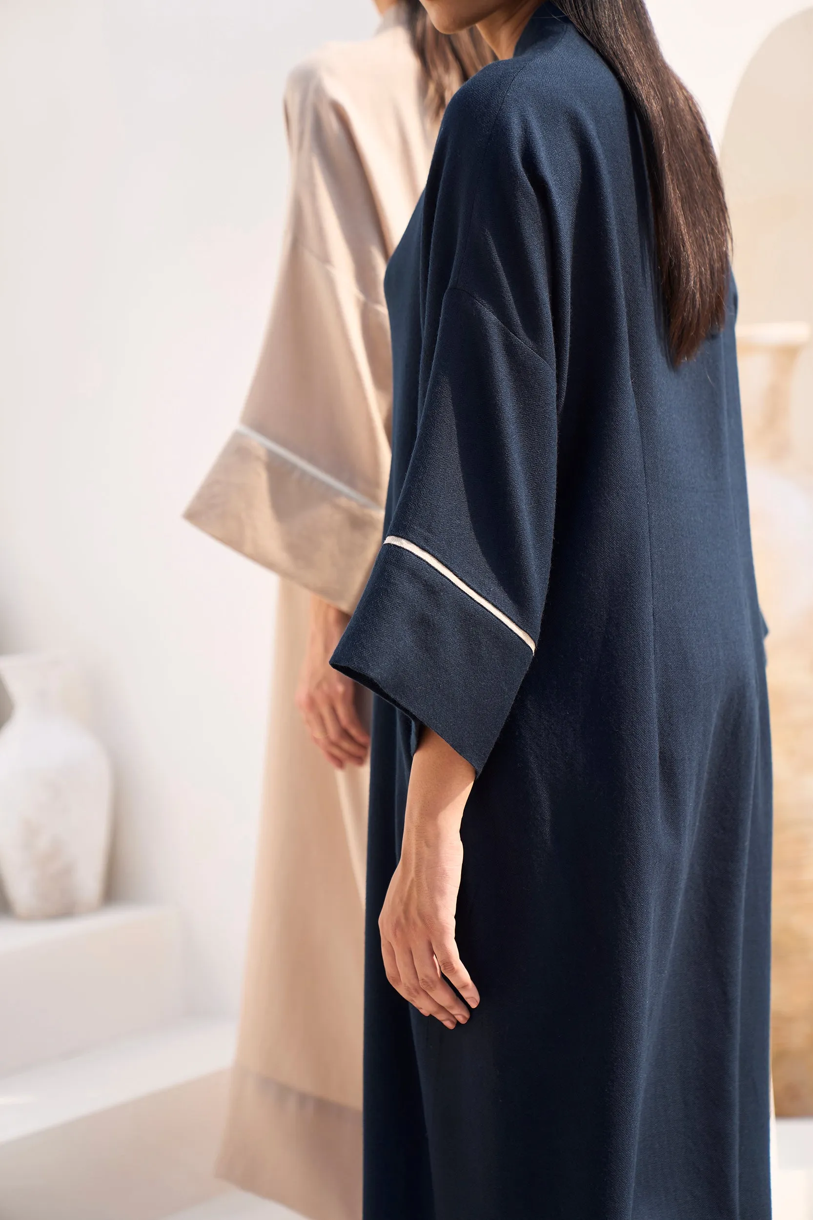 Qatar Woollen Kaftan (Night Blue)