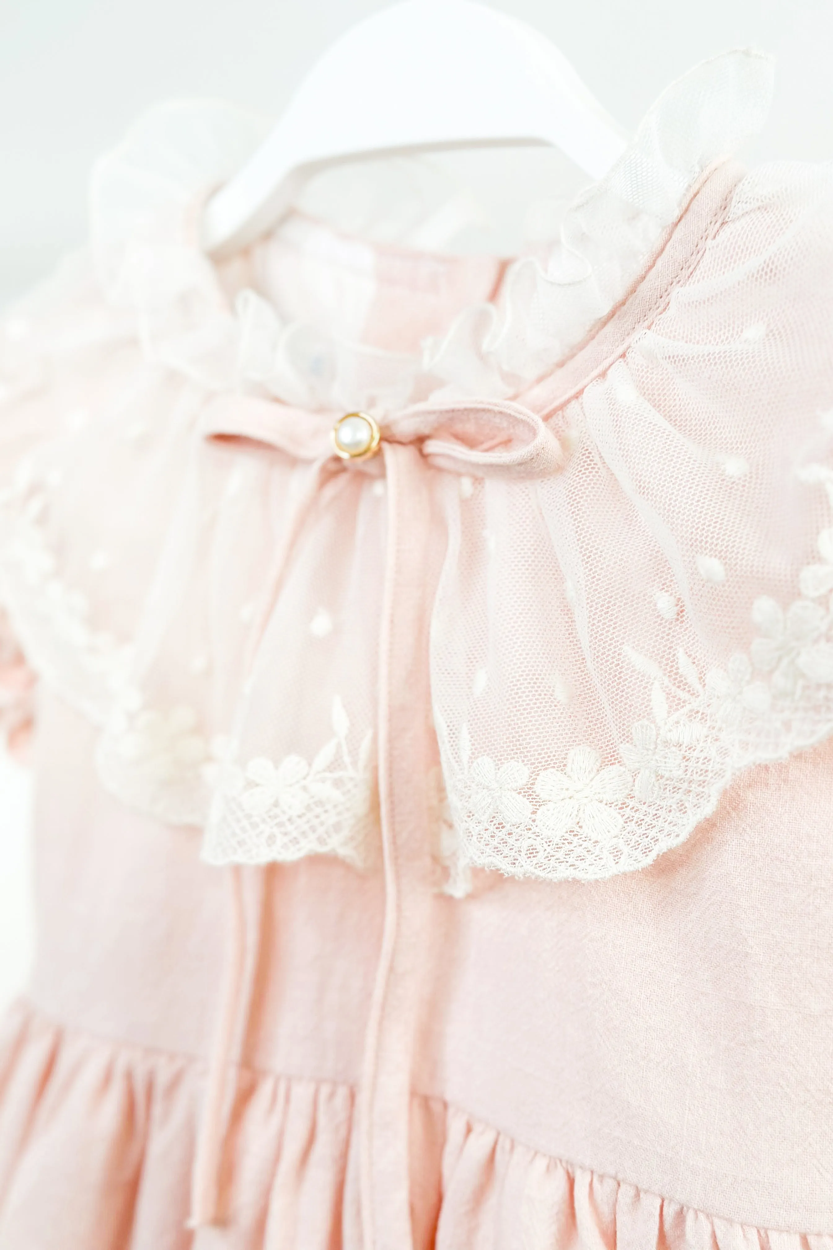 "Arabella" Pink Lace Collar Dress