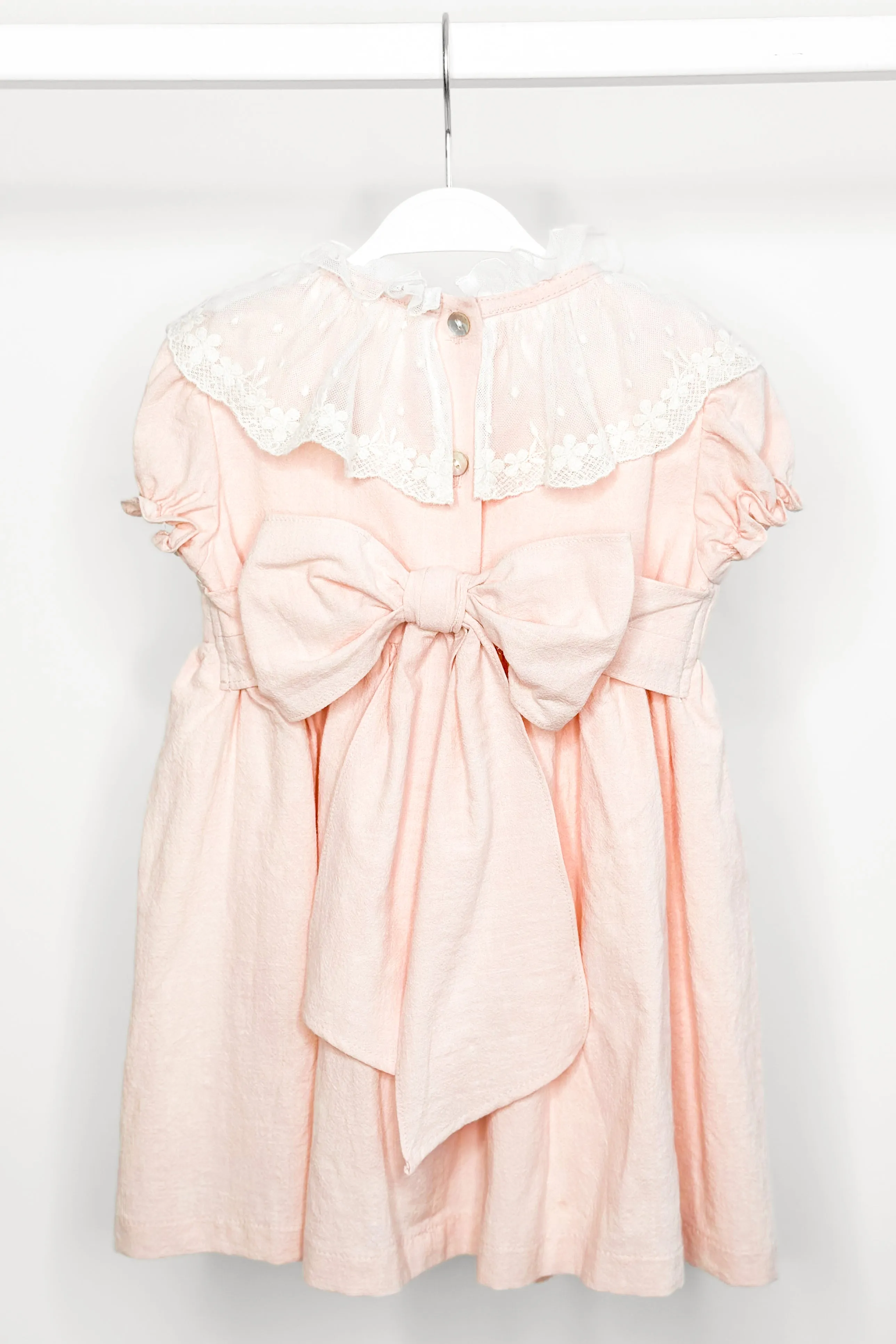 "Arabella" Pink Lace Collar Dress